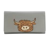 Mala Leather Bella Highland Cow Matinee Purse - Ltd Edition - one size - grey - leather