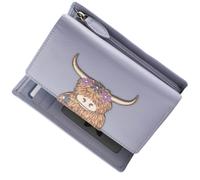 Mala Leather Bella Highland Cow Matinee Purse - One Size - Lilac - Leather