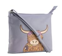 Mala Leather Bella Highland Cow Midi Crossbody