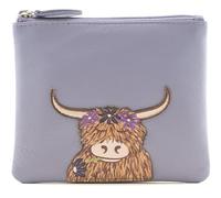 Mala Leather Bella Highland Cow Soft Leather Coin Purse in Lilac - 33 4327