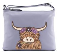 Mala Leather Bella Highland Cow With Flowers Crossbody Bag In Lilac - 33 7423