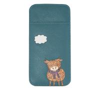 Mala Leather Bella The Highland Cow Glasses Case - 5195 33 (Teal)