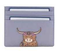 Mala Leather Bella The Highland Cow Slim Card Holder with Coin Pocket in Lilac - 33 623