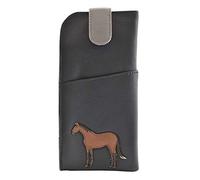 Mala Leather Best Friends Horses Glasses Case 5157-65 (Grey)