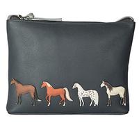 Mala Leather Best Friends Horses Midi Cross Body Bag 7218-65 (Grey)