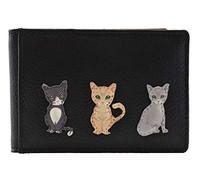 Mala Leather Best Friends Sitting Cats ID/Travel Card Holder RFID 656-65 (Black)