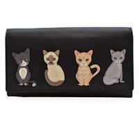 Mala Leather Best Friends Sitting Cats Matinee Purse RFID 3528-65 (Black)
