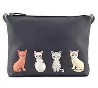 Mala Leather Best Friends Sitting Cats Midi Cross Body Bag 7225-65 (Navy)