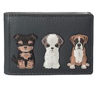 Mala Leather Best Friends Sitting Dogs ID/Travel Pass 647-65 (Grey)