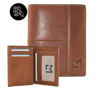Mala Leather Bloomsbury Men’s Tall Tan Wallet - Genuine Oiled Leather - Tan