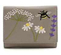 Mala Leather Blossom Bee & Flowers Tri Fold Purse (Grey) 3666 24