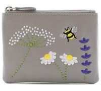 Mala Leather Blossom Collection Leather Coin Purse Keyring RFID Blocking 4309_24 Grey