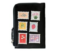 Mala Leather Botanists Post Coin & Card Purse - 62 4342 (Black)