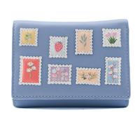 Mala Leather Botanists Post Leather Tri Fold Purse - 62 1056 (Blue)