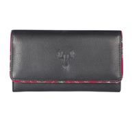 Mala Leather Braemar Tartan Stag Ladies RFID Leather Purse - Black