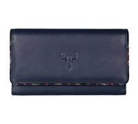 Mala Leather Braemar Tartan Stag Ladies RFID Leather Purse - Navy