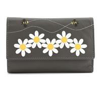 Mala Leather Calista Bee and Daisies Tri-Fold RFID Leather Purse - Grey