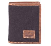 Mala Leather Canvas & Hunter Leather Note, Card & ID Holder - RFID Protected with 2 Note Sections, 6 Card Slots, 2 ID Windows - 10 x 10 x 2 cm Cactus (Black)