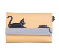 Mala Leather Cat & Mouse Large Tri-fold Purse - 3626-95 (Yellow)