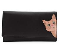 Mala Leather Cleo The Cat Matinee Purse RFID 3532-50 (Black)