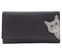 Mala Leather Cleo The Cat Matinee Purse RFID 3532-50 (Navy)
