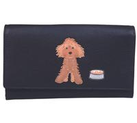 Mala Leather Cockapoo Dog Appliqué Purse - Soft Premium Leather RFID Wallet for Women - 17 x 9 x 3 cm - Cute Dog Design