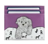 Mala Leather Coco Pup Slim Card Holder with Zip Coin Back Pocket - 43 634 (Purple)