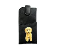 Mala Leather Cocos Glasses Dog Ladies Wide Fitting Tab Top Glasses Case Cockapoo Cavapoo Maltipoo (Black)