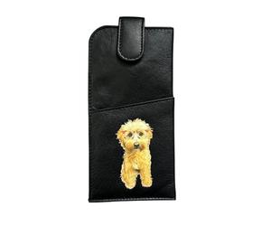 Mala Leather Cocos Glasses Dog Ladies Wide Fitting Tab Top Glasses Case Cockapoo Cavapoo Maltipoo (Black)