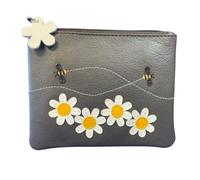 Mala Leather Coin & Card Purse Bumble bee RFID Protection - Calista (Grey),S