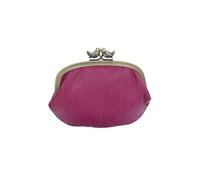Mala Leather Coin Purse with Bird Clip Fastener 4138_11 Fuchsia