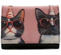 Mala Leather Cool Cats Collection Small Tri-Fold Leather Purse RFID 3691_39 Black