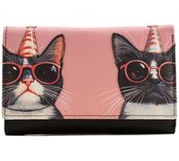 Mala Leather Cool Cats Collection Tri-Fold Leather Purse RFID 3690_39 Black