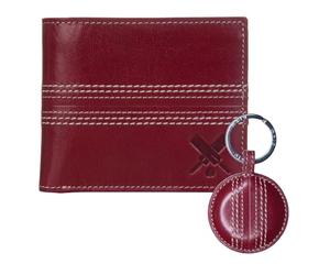 Mala Leather Cricket Gift Set - Created by Love EMVY - Soft Leather RFID Wallet & Hand-Stitched Cricket Ball Keyring - Gift-Ready with Label