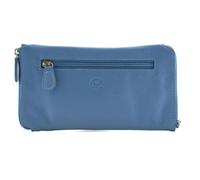 Mala Leather Double Zipped Leather Glasses Case - Holds 2 Pairs of Glasses - Blue