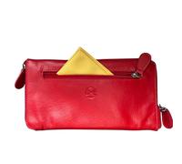 Mala Leather Double Zipped Leather Glasses Case - Holds 2 Pairs of Glasses - Red