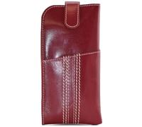 Mala Leather Edgbaston Collection Leather Glasses Case 5193_88 Dark Red