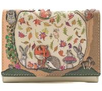 Mala Leather Foxglove Forest Collection Small Tri-Fold Purse RFID 3717_71 Cream