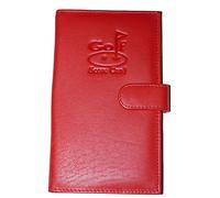 Mala Leather Golf Scorecard Holder - Premium Soft Leather with Pencil Loop & Tab Closure - Fits UK & European Cards (Red)