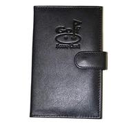 Mala Leather Golf Scorecard Holder - Premium Soft Leather with Pencil Loop & Tab Closure - Fits UK & European Cards (Black)
