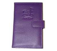 Mala Leather Golf Scorecard Holder - Premium Soft Leather with Pencil Loop & Tab Closure - Fits UK & European Cards (Purple)