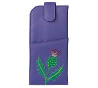 Mala Leather Hamilton Thistle Glasses Case 5163-44 (Purple)