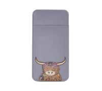 Mala Leather Highland Cow Leather Glasses Case - Lilac - Leather - One Size
