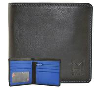 Mala Leather Hudson Slim wallet with Coin Pocket - one size - Black/Blue - Leather