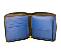 Mala Leather Hudson Zip Around Wallet - RFID Protected Soft Leather With Coin Pocket - Blue