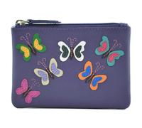Mala Leather Juno Butterfly Leather RFID Coin Purse - Purple