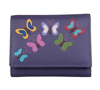 Mala Leather Juno Butterfly Tri-fold Purse - 3614-93 (Purple)