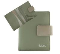 Mala Leather Kora Two-Tone Leather Small Tab Purse - Green