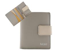Mala Leather Kora Two-Tone Leather Small Tab Purse - Grey