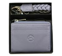 Mala Leather Ladies Leather Boxed Giftset - Purse & Keyring - Purple